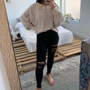 American Eagle Black Ripped Skinny Jeans